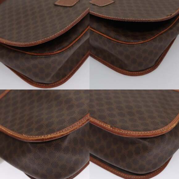 CELINE Macadam Canvas Shoulder Bag Pvc Leather Brown - Picture 10 of 13